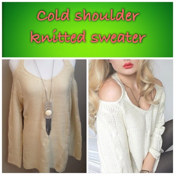 Cream color - off the shoulder sweater