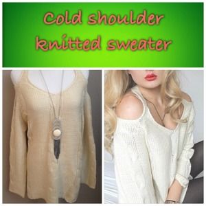 Cream color - off the shoulder sweater