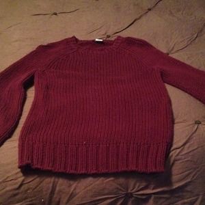 Jcrew burgundy cable sweater
