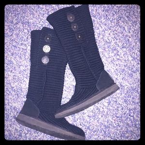 Black Knit Ugg Boots Size 6