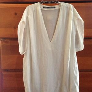 Cream silk zara blouse