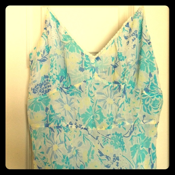 Ann Taylor silk floral slip dress