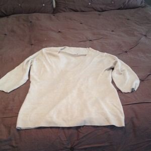 Tan vneck sweater from NY&Co 3/4 length sleeve