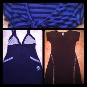Bebe crop, Bebe dress, & Guess dress
