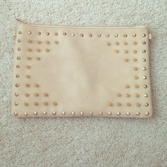 SOLD NWT Beige studded clutch!