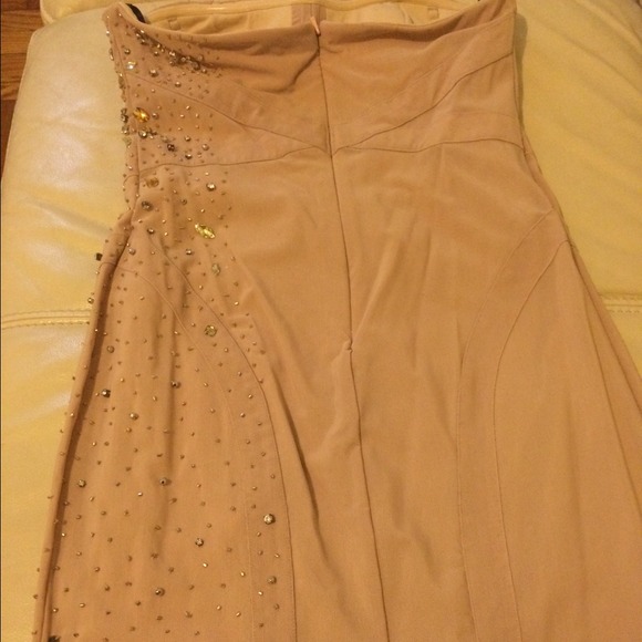 BEBE blush colored jeweled dress - Picture 3 of 5