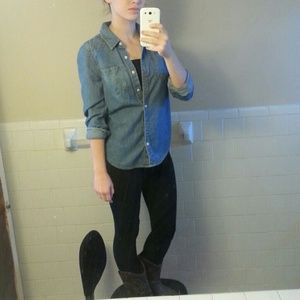 Button up denim shirt!