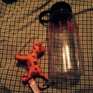 PINK by Vs water bottle and mini dog