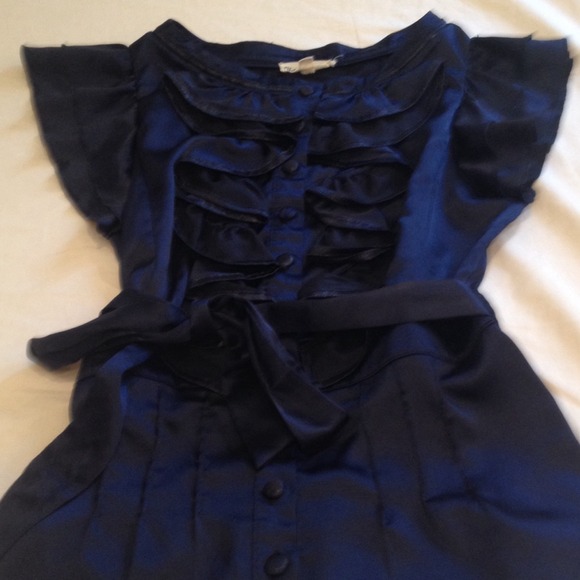 Navy Ruffle Top - Picture 2 of 3