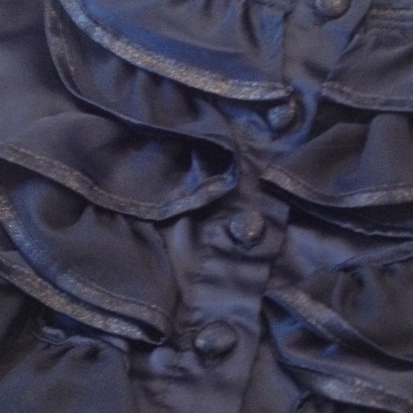 Navy Ruffle Top - Picture 3 of 3