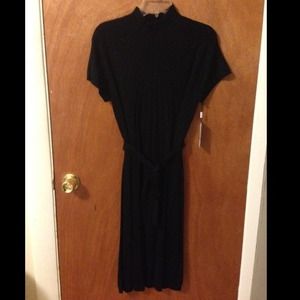 CK Short-Sleeved Turtleneck Sweater Dress