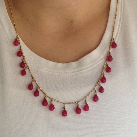 Gold and magenta necklace