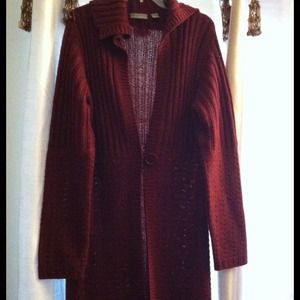 Long burgundy sweater