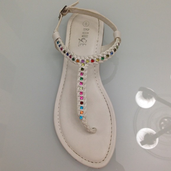 white multi studded sandal - Picture 3 of 4