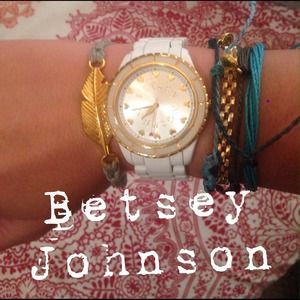 Betsey Johnson White/Gold Watch