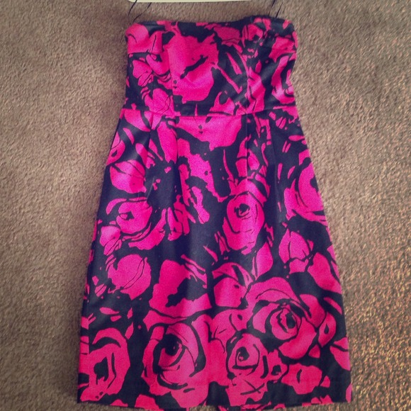 Black and pink dress with flowers from Express