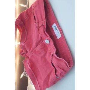 coral denim shorts