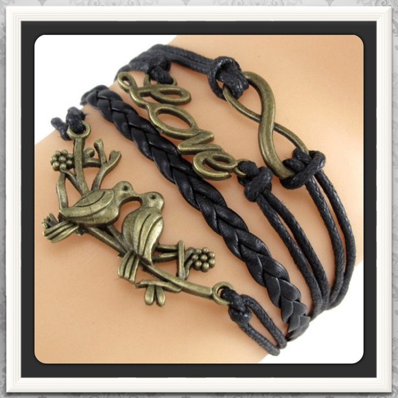 ! FLASH SALE ! Unique Love Birds Infinity Bracelet