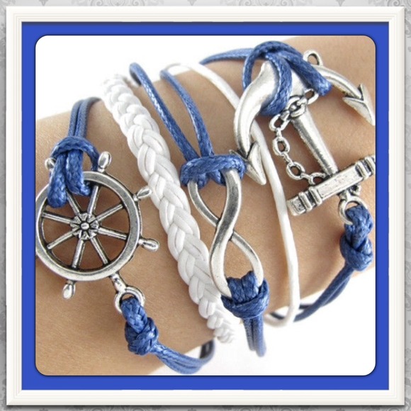 ! FLASH SALE ! Anchor & Wheel Infinity Bracelet