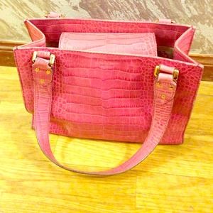 Pink crocodile Kate Spade handbag