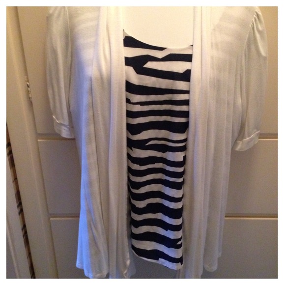 Tops - Off White open draped cardigan