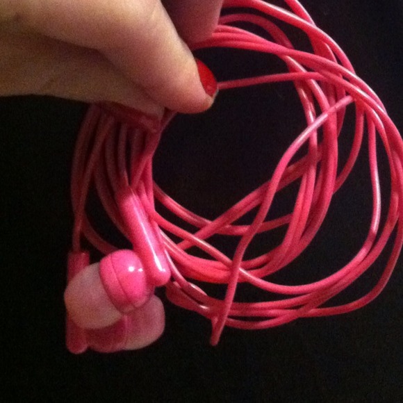 Hot pink headphones
