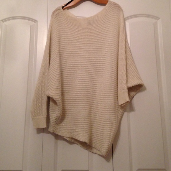 Long winter white sweater