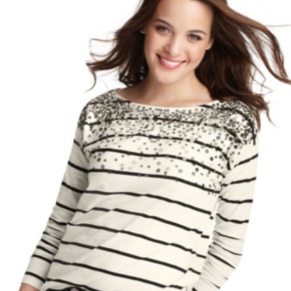LOFT Tops - Loft stripe sequin top