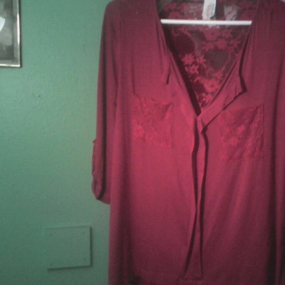 Red long sleeve, Full Lace backing