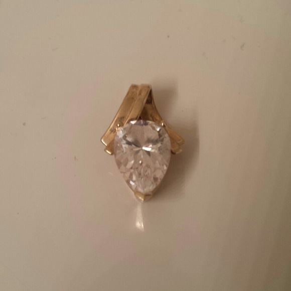 BUNDLED14k gold  with 1.5k Diamonique pendant