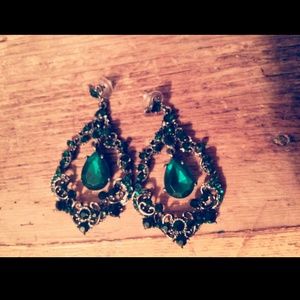 Vintage emerald earrings
