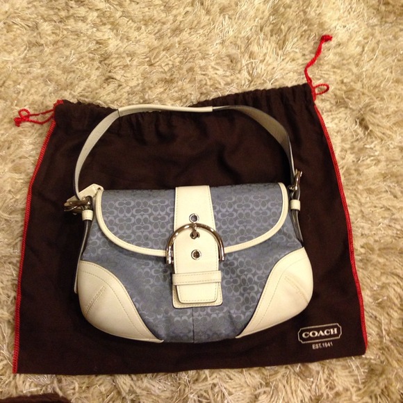 Coach Handbags - Blue and white shoulder bag