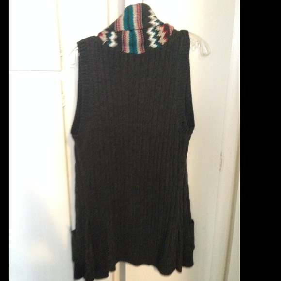 Long Grey Cardigan with Tribal designs