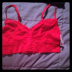 Red lace bralette