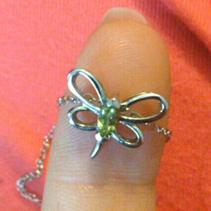 Genuine Peridot Dragonfly Pendant