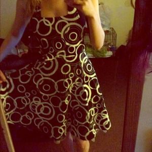 Black white dress retro vintage prom sexy