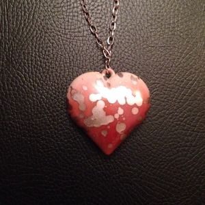 Graffitied Heart Shaped Pendant