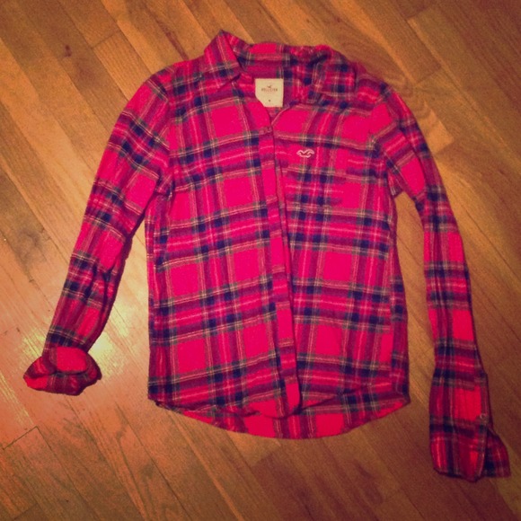Hot-Pink Hollister Flannel