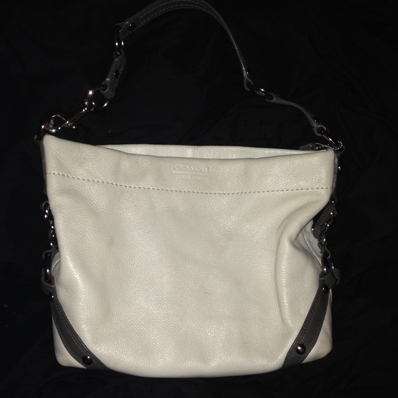 ⛔️SOLD⛔️ White and gray leather Coach Carly bag