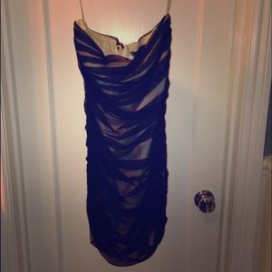 Armani exchange silk strapless dress.