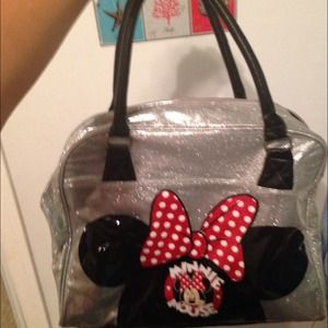 Silver Glitter Minnie & Mickey Mouse Tote