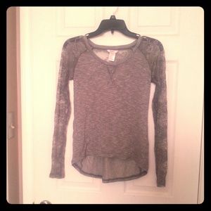 Gray Laced Top
