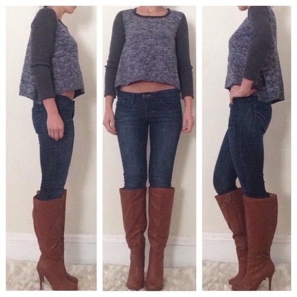 cut25 Sweaters - Cut25 leather trim two tone sweater XS