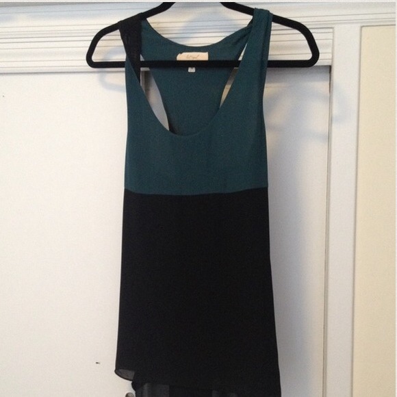 last April Tops - Green and Black tank!
