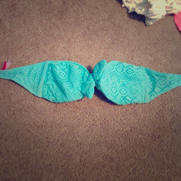 Top bathing suit blue netted size small vsecret