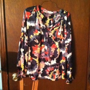 NWOT! Cute half button down Blouse. Very colorful!