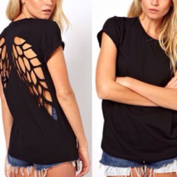 Cut Out Wing Black Top