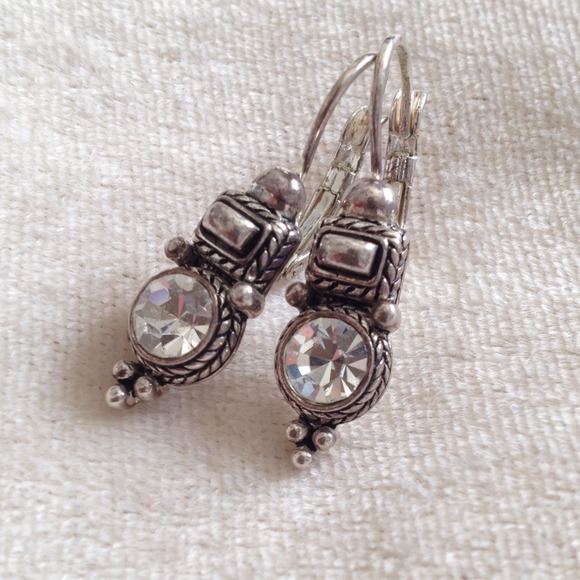 Silver rhinestone earrings