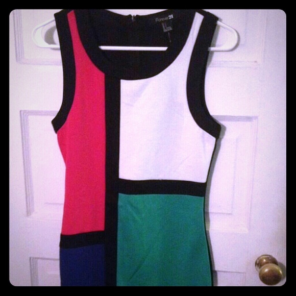Forever 21 Small Mod Colorblock Bodycon Dress