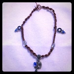 Hemp Cross Necklace. Home made by me :)